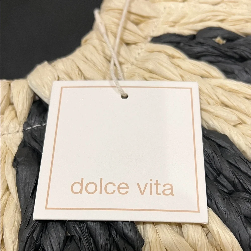 Dolce Vita | Black Raffia Shopper “EstelleB” Tote ~ Canvas Inside - Picture 13 of 15